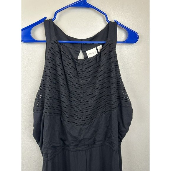 Chicos Maxi Dress Size 2 Black Sleeveless Sundress - Picture 7 of 13